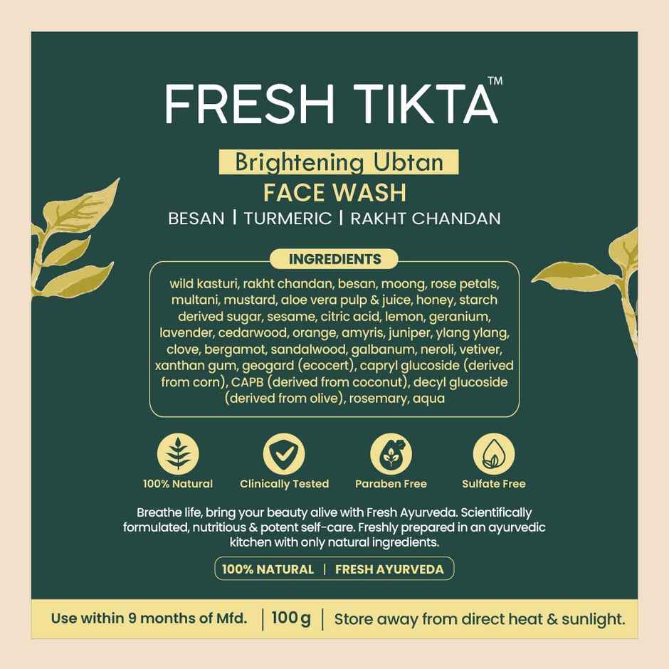 Nat Habit Brightening Ubtan Face Wash For Women & Men