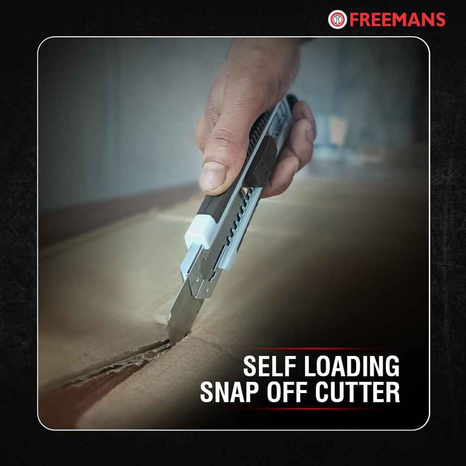 FREEMANS Snap Off Cutter | Self Loading | Bi Material Handle - 18 mm