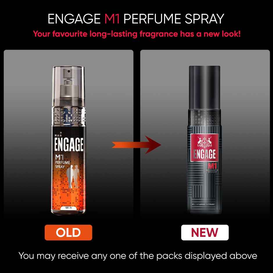 Engage M1 Perfume Spray for Men 120ml | Citrus & Woody | 24 hr Freshness | Long Lasting