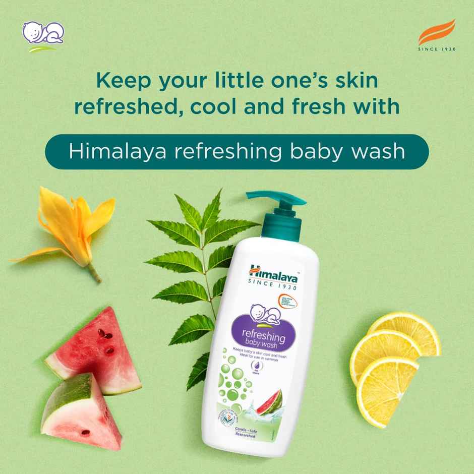 Himalaya Refreshing Baby Wash No Tears Formula With Watermelon Neem & Lemon