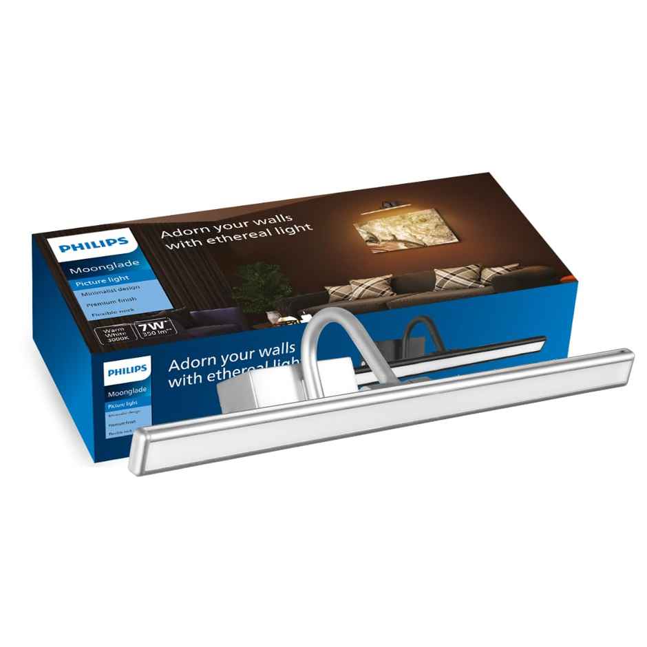 Philips 7-Watts Moonglade Silver Picture Light | Picture Light For Display | Warm White