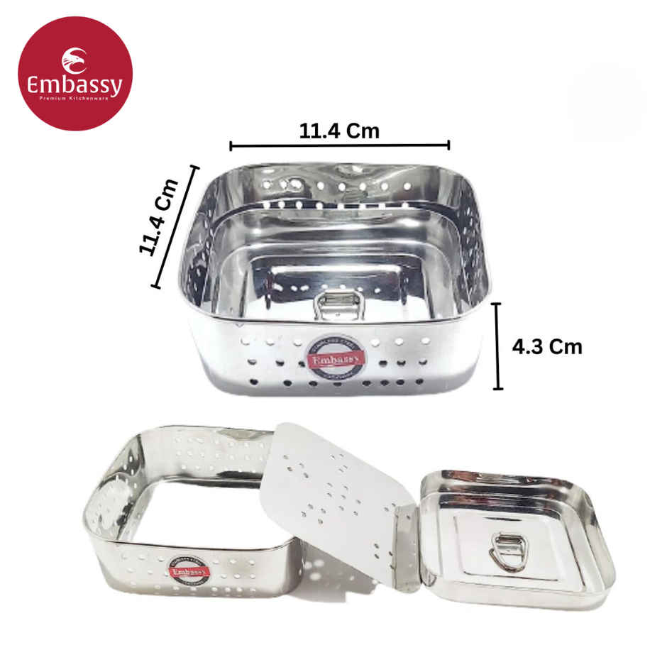 Embassy Square Paneer Mould, 400 ml, Size 2, Premium Stainless Steel Paneer / Tofu Maker