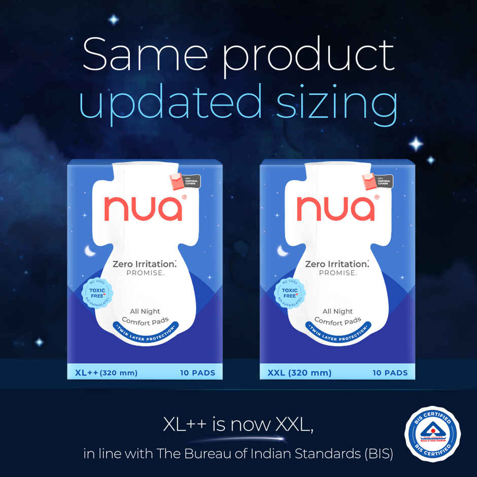 Nua All Night Comfort Sanitary Pads with Disposal Cover |XL++