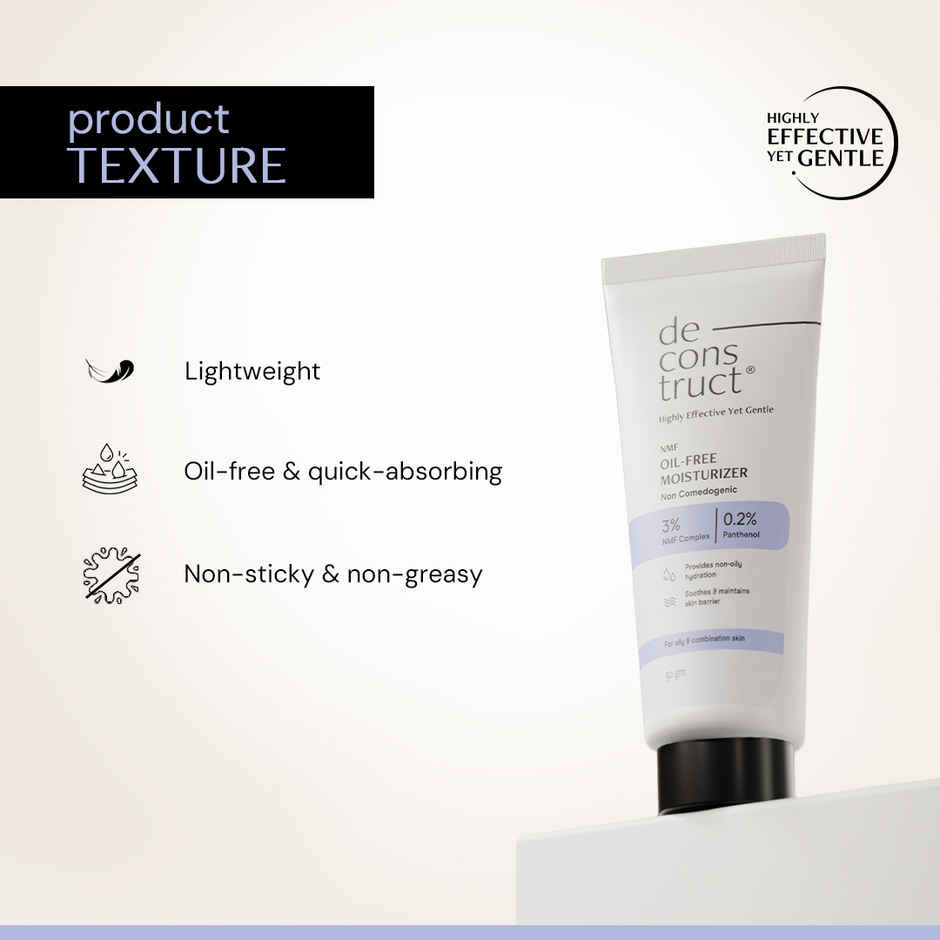Deconstruct Oil-Free Moisturizer | Lightweight, Non-Sticky, Non-Comedogenic | For Oily Skin Combo