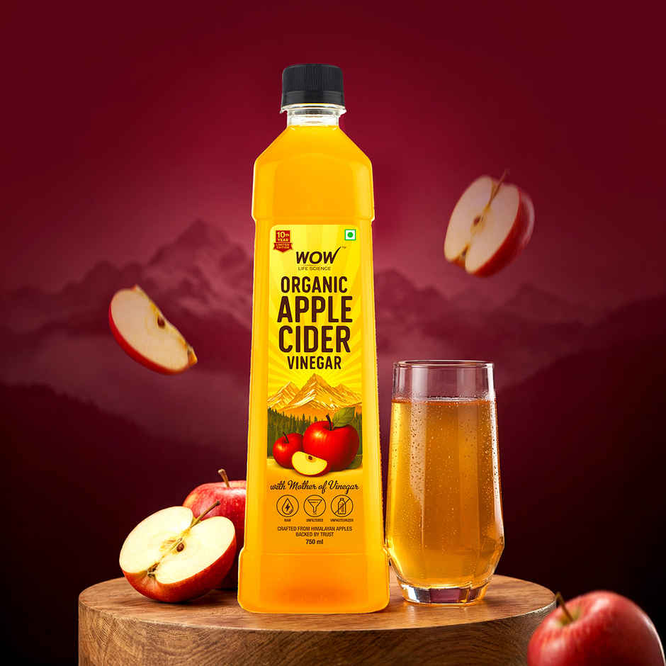 Wow Life Science Organic Apple Cider Vinegar with Mother Vinegar