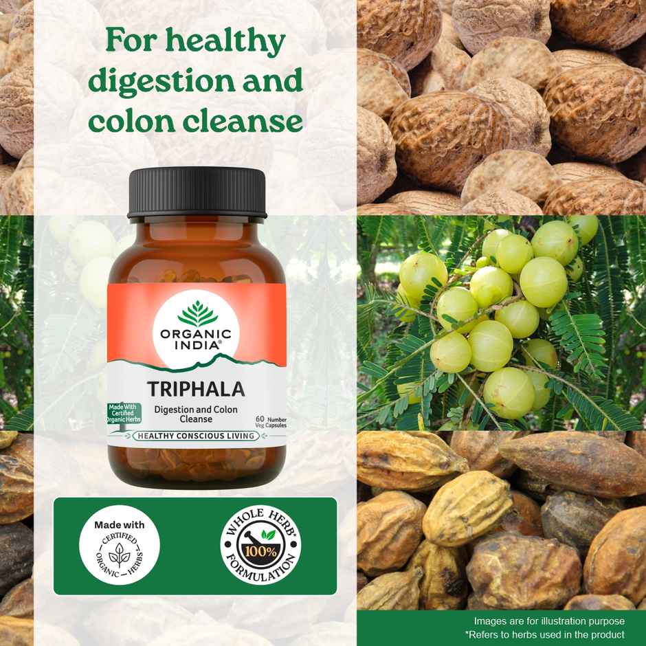 Organic India Triphala Capsules 60 Caps, Supports Immune System