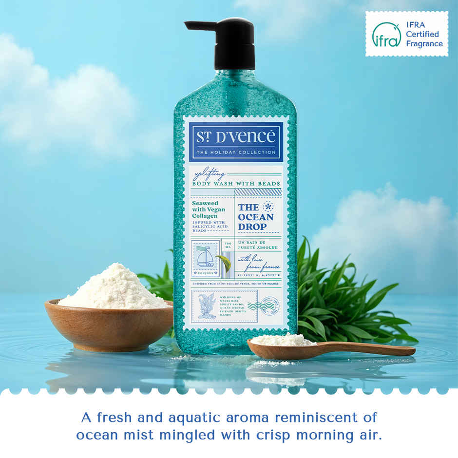 St Dvence Ocean Drop Body Wash with Vegan Collagen Seaweed