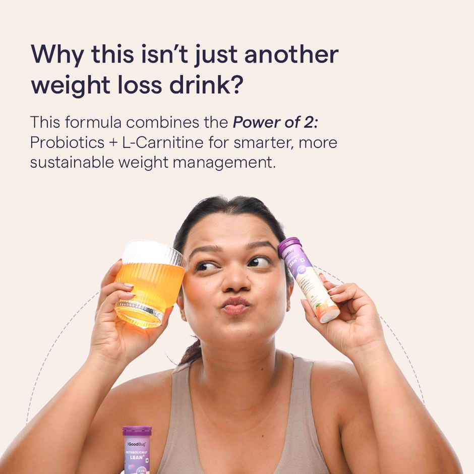 The Good Bug Metabolically Lean Effervescent Tablets Orange Probiotics Supplement and L Carnitine