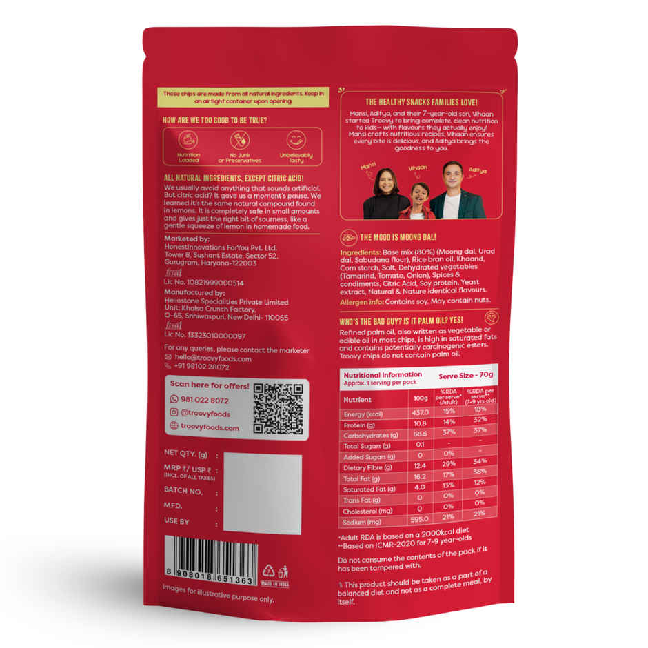 Troovy Healthy High Protein Moong Dal Chips | No Palm Oil
