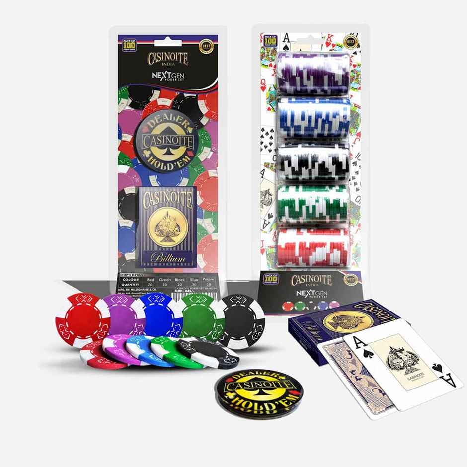 Casinoite 100 Poker Chips Set With Playing Cards
