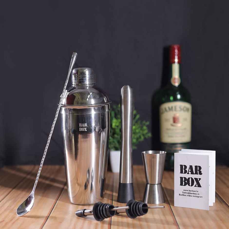 Bar Box 6 pcs Cocktail Shaker Set Food Grade Stainless Steel Bartender Bar Kit