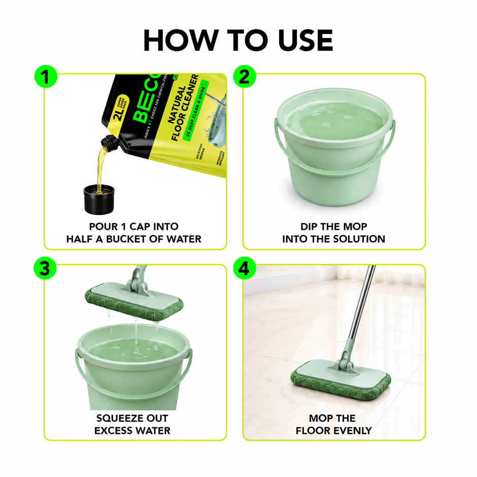 Beco Lemongrass & Basil Freshness Natural Floor Cleaner Refill Pack