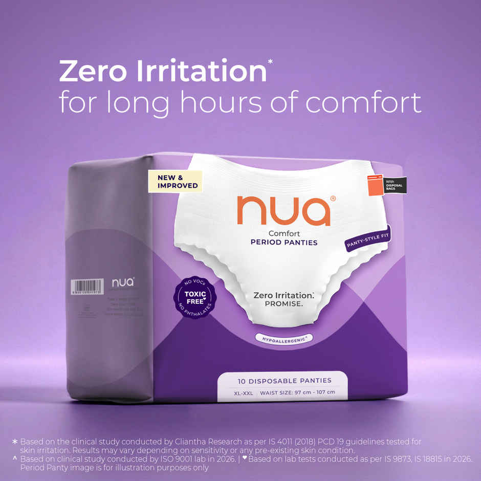 Nua Comfort Disposable Period Panties XL-XXL | Ultra-Absorbent | Pack of 10 Panties