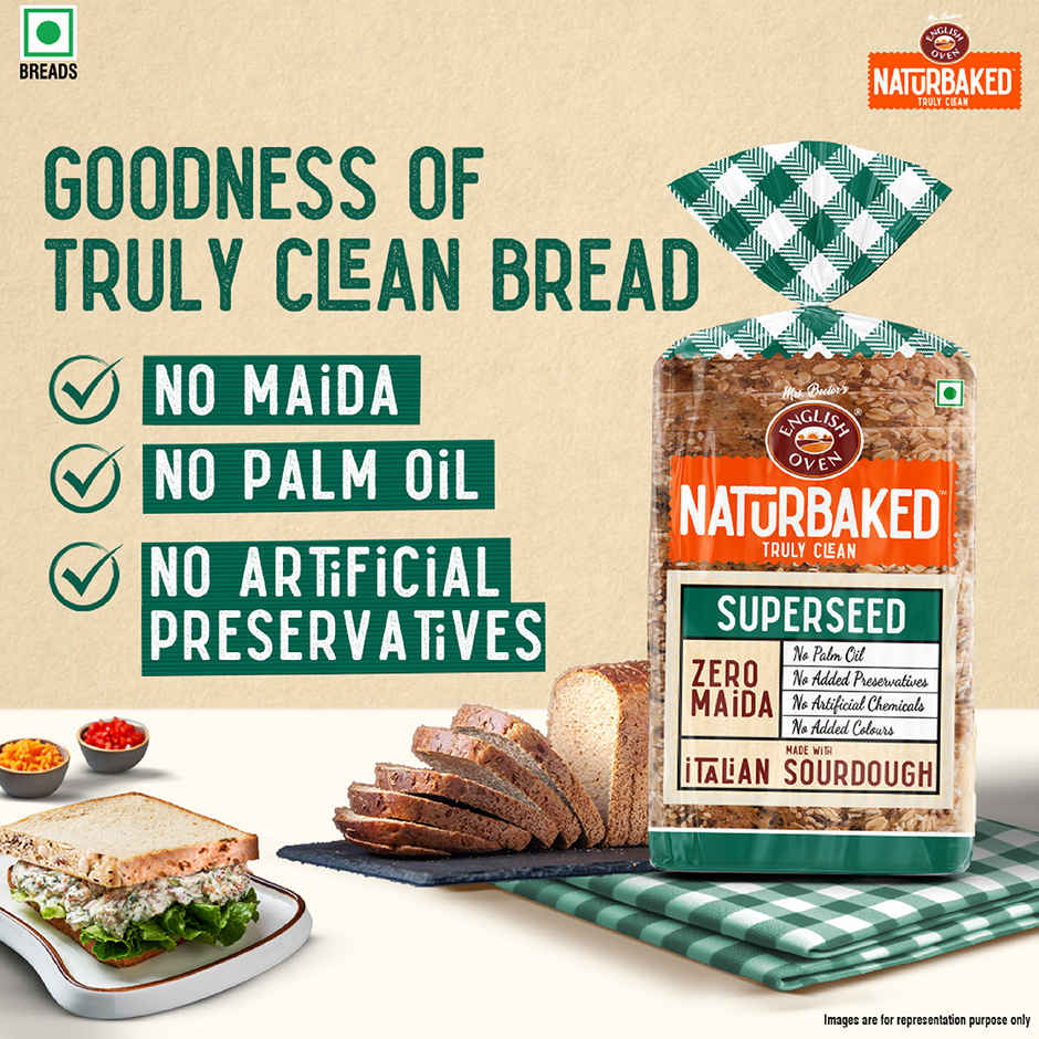 Naturbaked Zero Maida Superseed Bread| Multigrain Bread | No Added Preservatives | Clean Label