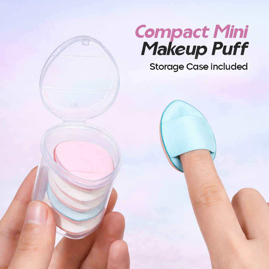 Multibirte Mini Finger Puffs With 2 Heart Blender Sponge for Foundation Concealer & Powder