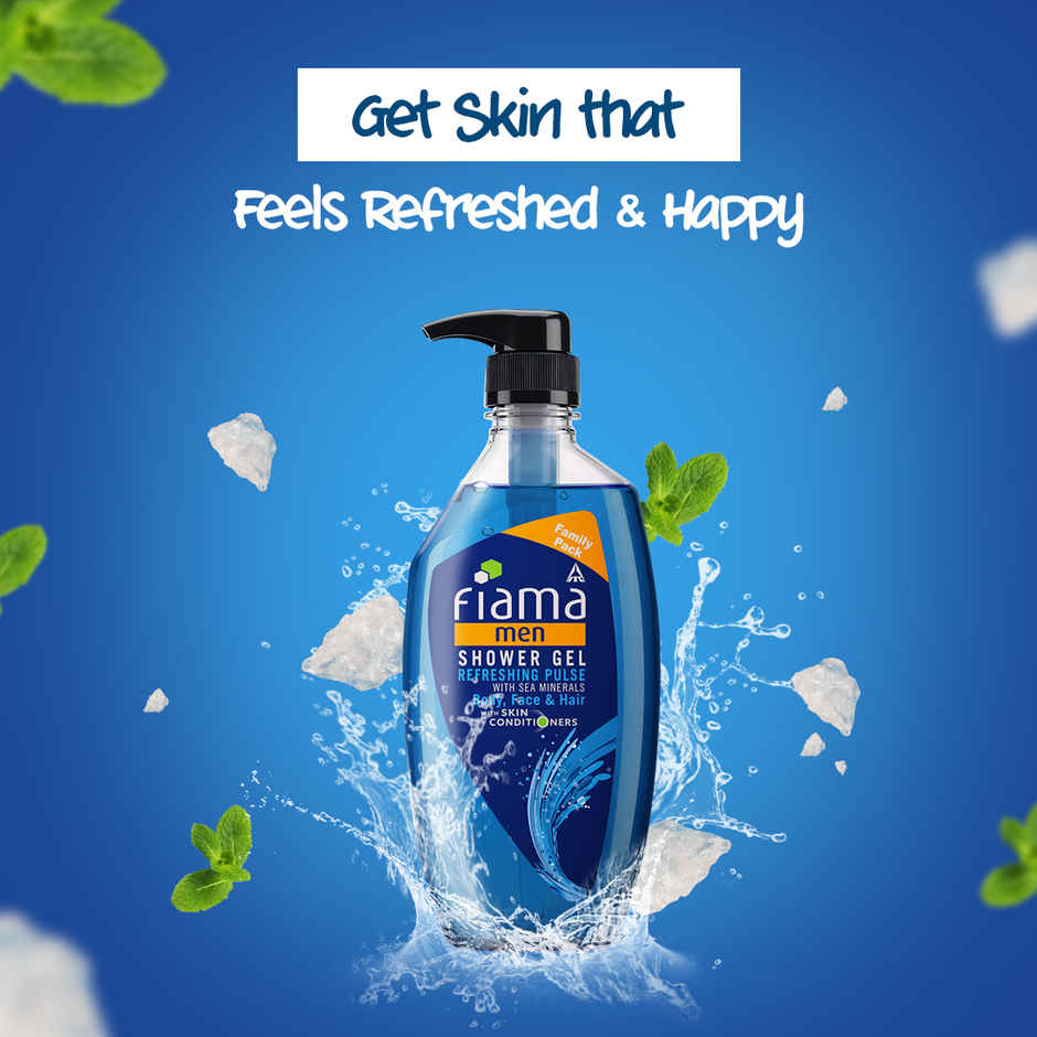 Fiama Men Shower Gel Refreshing Pulse Body Wash, With Skin Conditioners For Refreshed Skin - Bottle