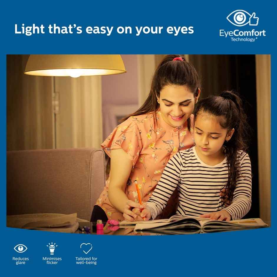 Philips 9 W LED Bulb Golden Yellow | 3000K | High Brightness | B22 Base Holder Combo 