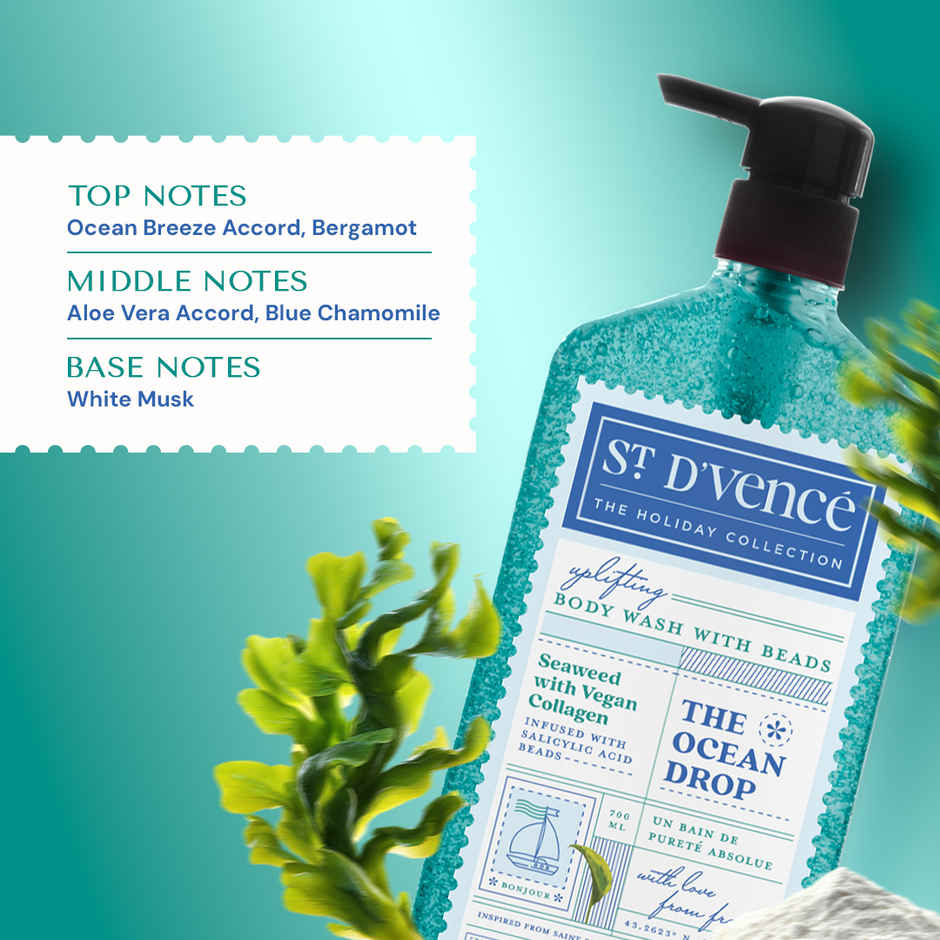 St Dvence Ocean Drop Body Wash with Vegan Collagen Seaweed