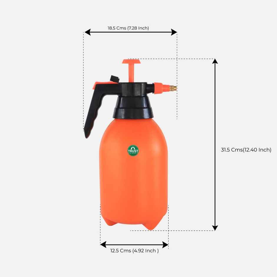 TrustBasket 2 L Premium Pressure Sprayer | Spray Bottle for Plants & Garden Use - Orange