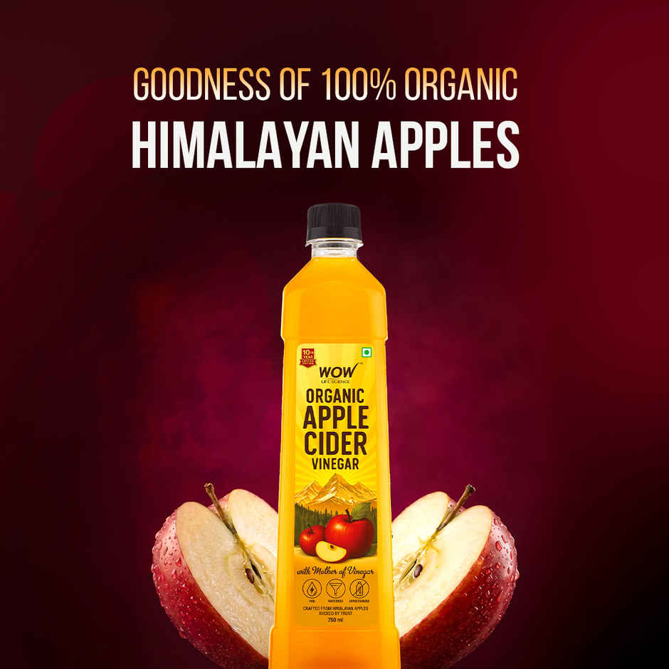 Wow Life Science Organic Apple Cider Vinegar with Mother Vinegar
