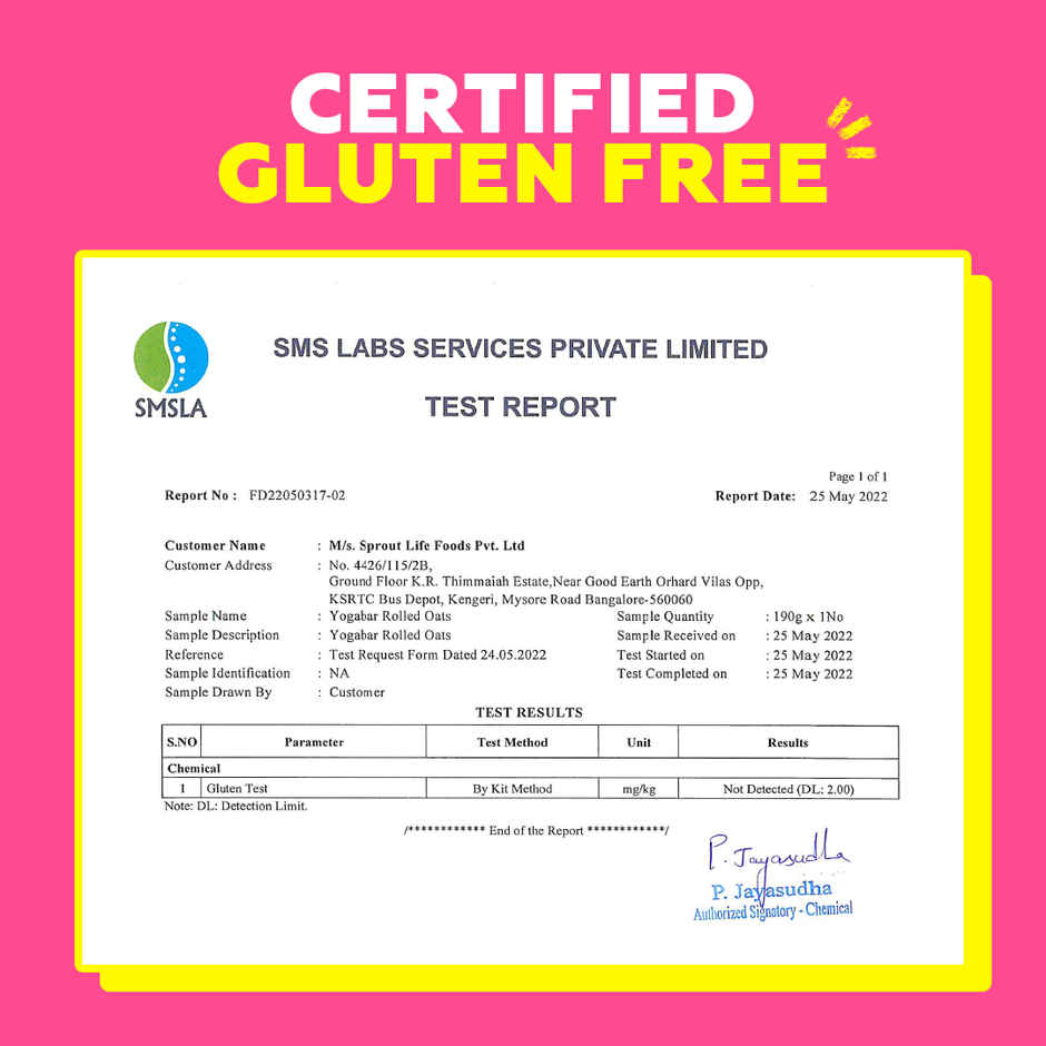 Yoga Bar Rolled Oats 1 kg Jar | Premium Golden Rolled Oats, Gluten Free with High Fibre, Non GMO