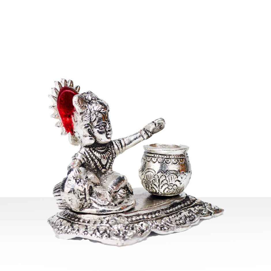 Laddu Gopal Silver Plated with Maakhan Matka | Devnidhi