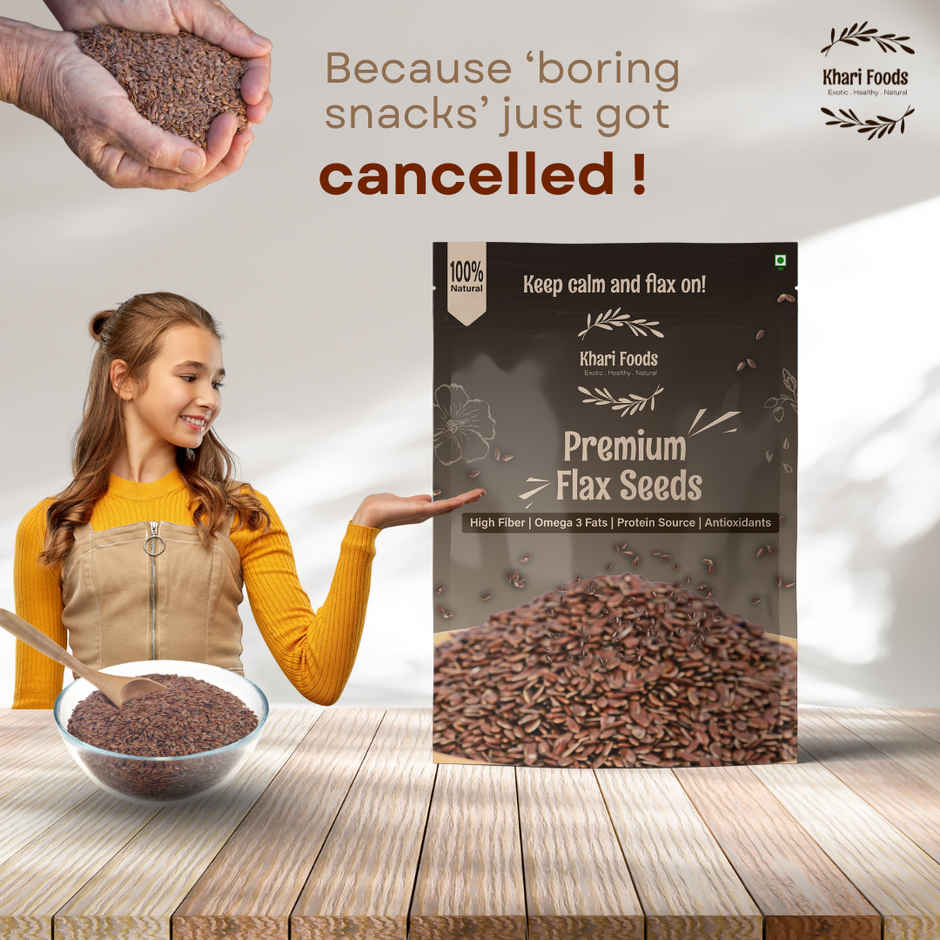 Khari Foods Premium Flax Seeds | Seeds for Eating | Source of Iron & Fibre