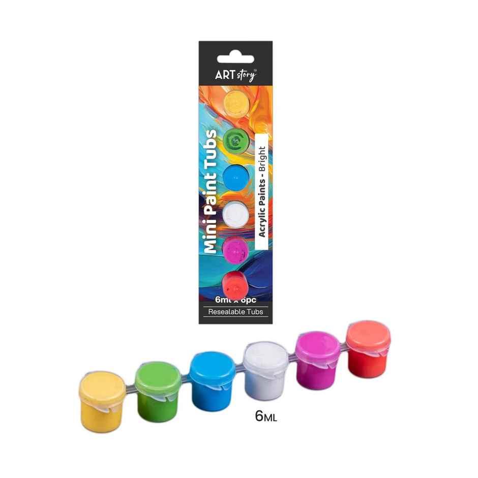 Itsy Bitsy Mini Paint Tubs Acrylic Paint Bright 6 ml x 6 shades LB