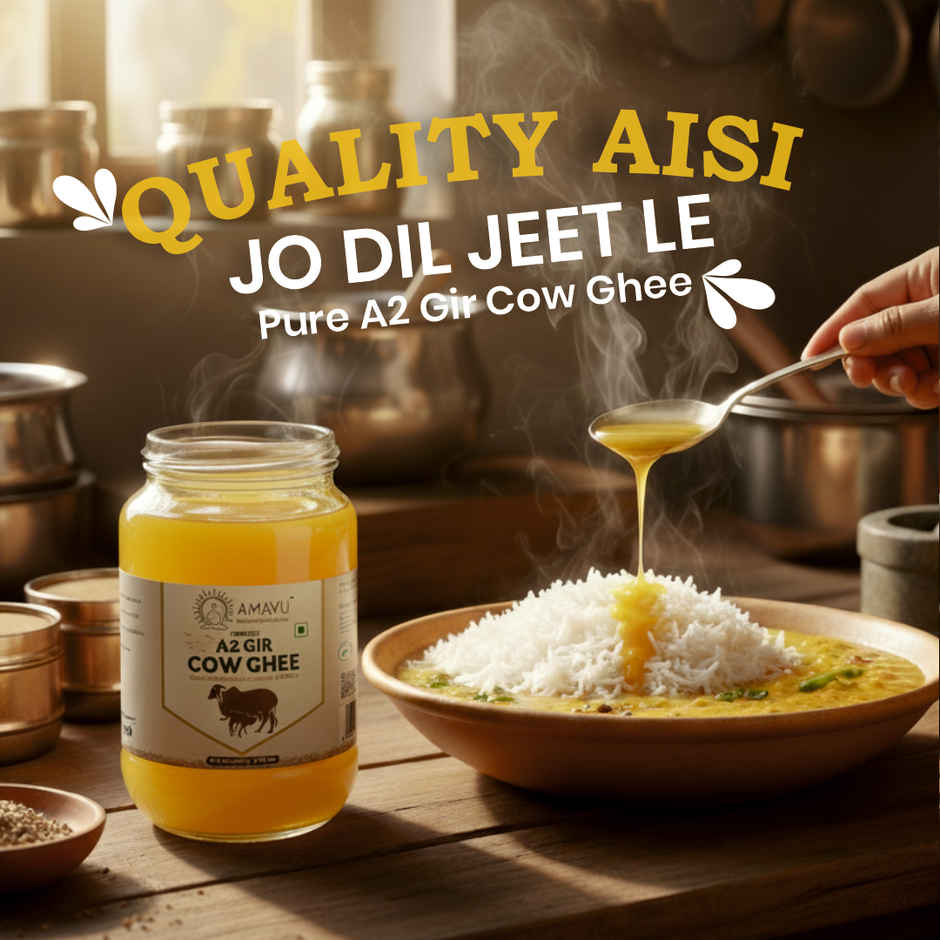 AMAYU Premium A2 Gir Cow Ghee | Bilona Churned