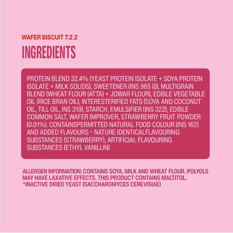 SuperYou 10g Protein Wafer Bar - Strawberry Creme (Made with Atta & Jowar. No Added Sugar.)