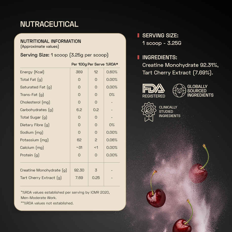 Ace Blend Creatine Tart Cherry Sachets | Strength & Muscle Performance | 100 Servings