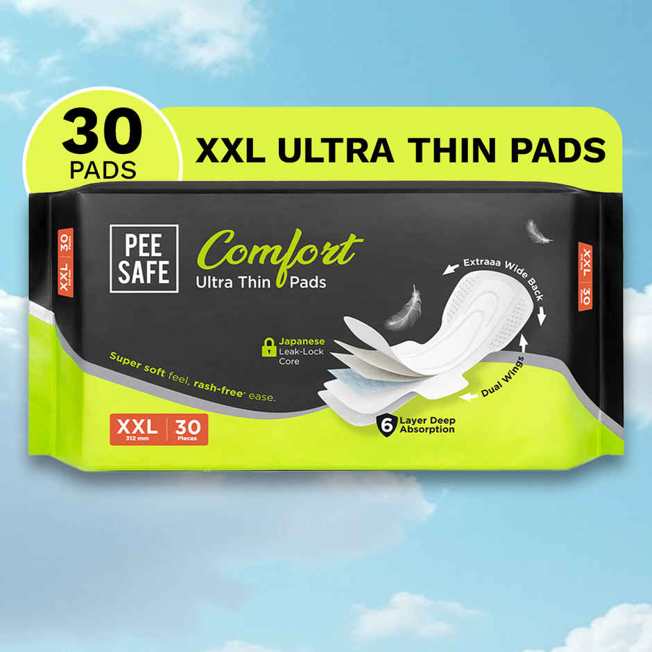 Pee Safe Ultra Thin Rash Free Sanitary Pads 30 XXL