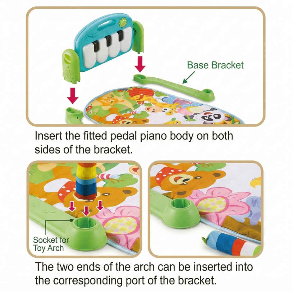 Apex Baby Play Gym with Kick & Play Piano | Musical Activity Mat