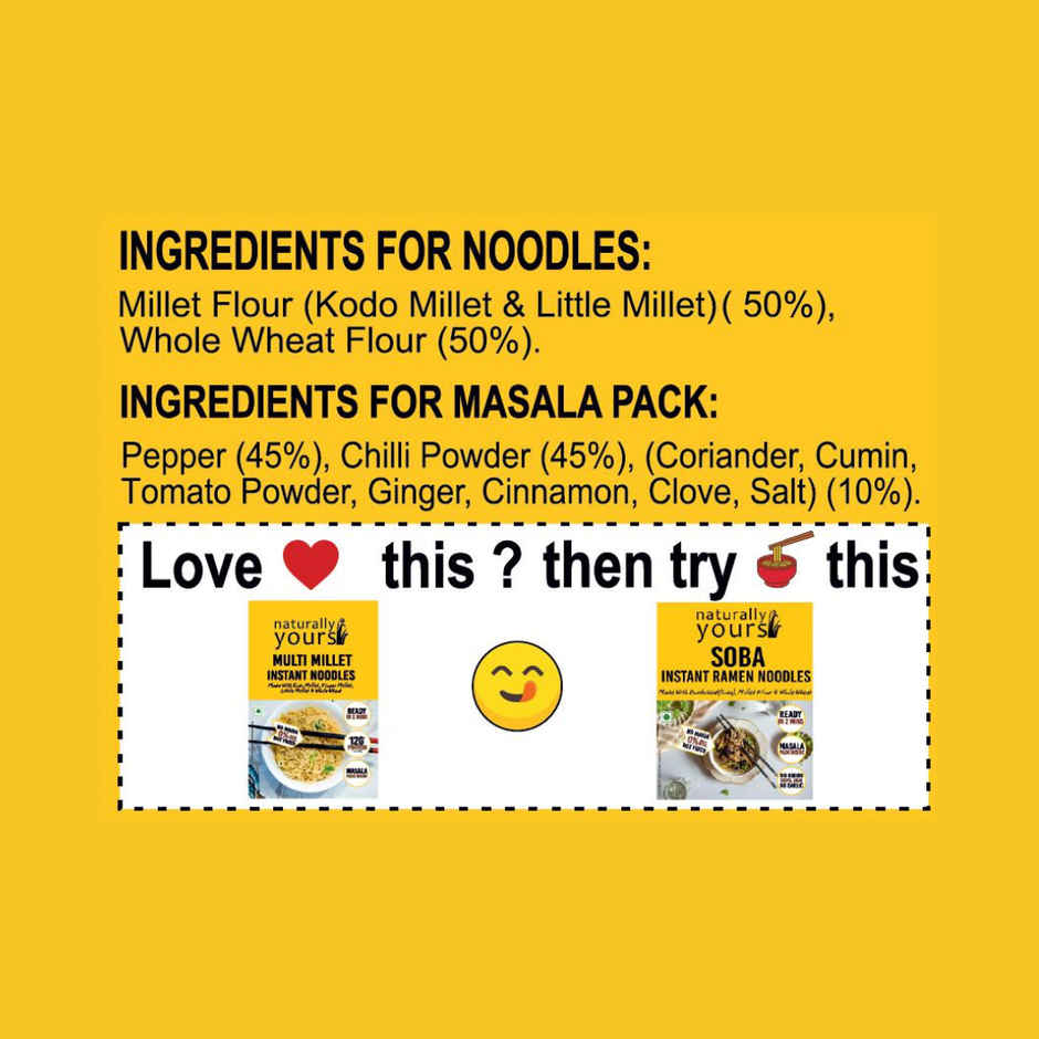 Naturally Yours Multi Millet Instant Noodles | High protein