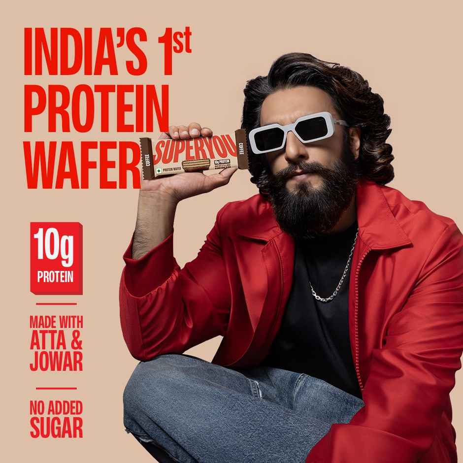 SuperYou 10g Protein Wafer Bar - Coffee (Made with Atta & Jowar. No Added Sugar. No Trans Fat.)