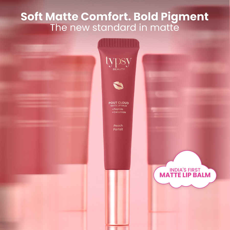 Typsy Beauty Pout Cloud Matte Lip Balm | Tinted Lip Balm | long-lasting stain | Strawberry Souffle