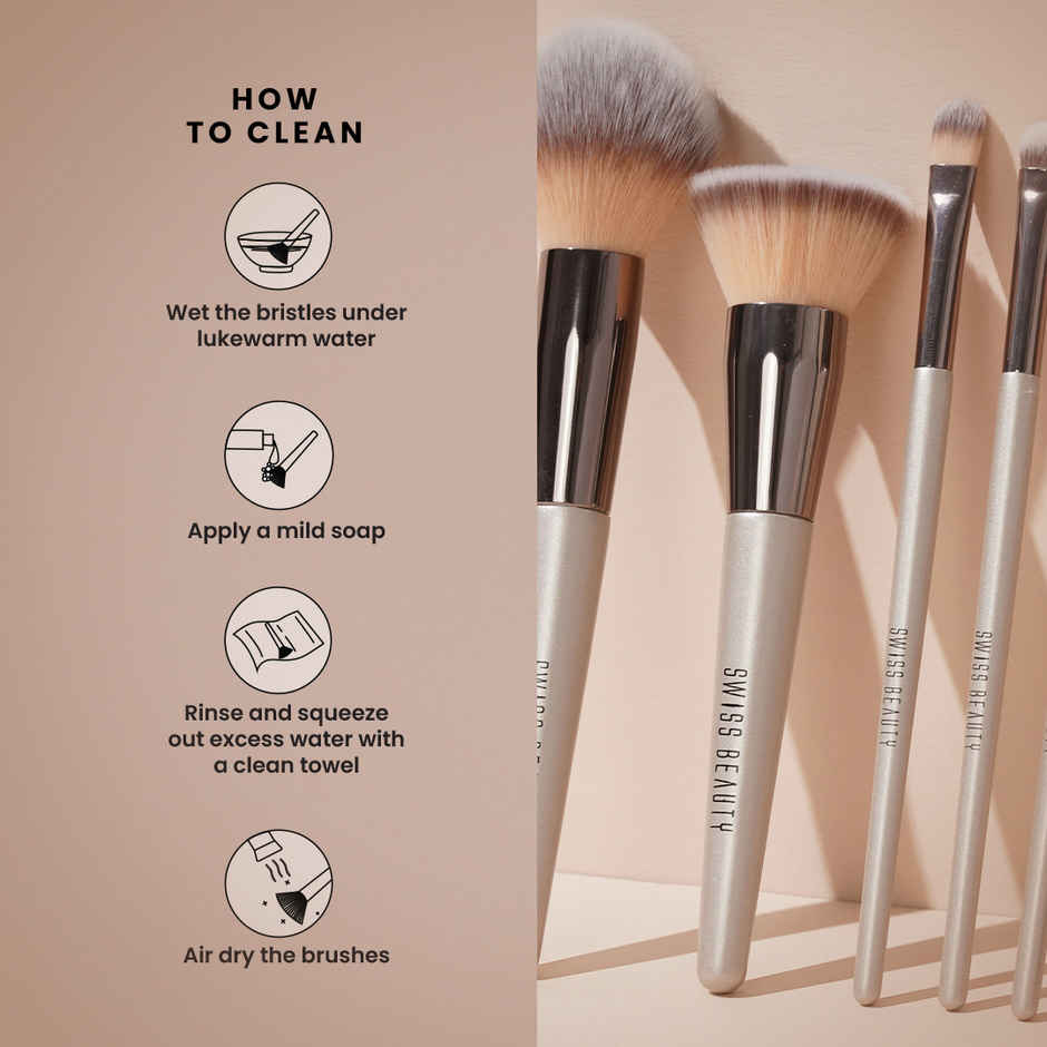 Swiss Beauty Professional Face & Eye Brush Set | SB-F01