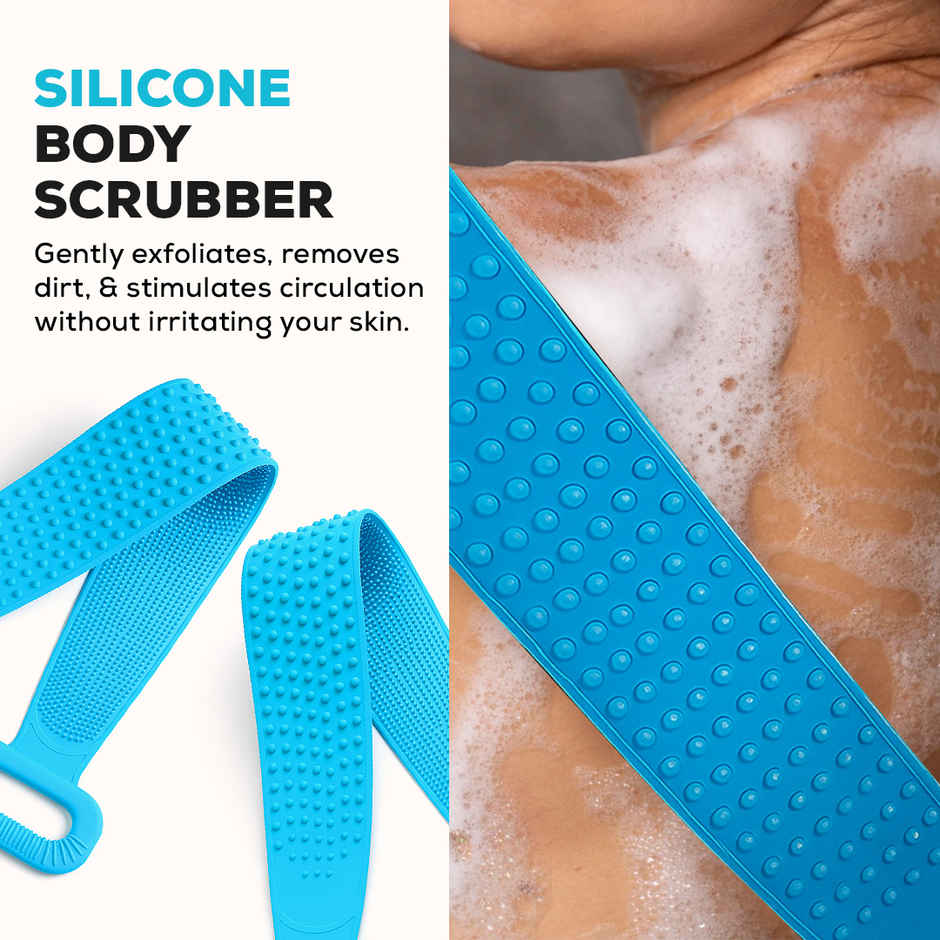 Multibrite Silicone Body Scrubber for Bath | Double-Sided Back Exfoliating Scrubber