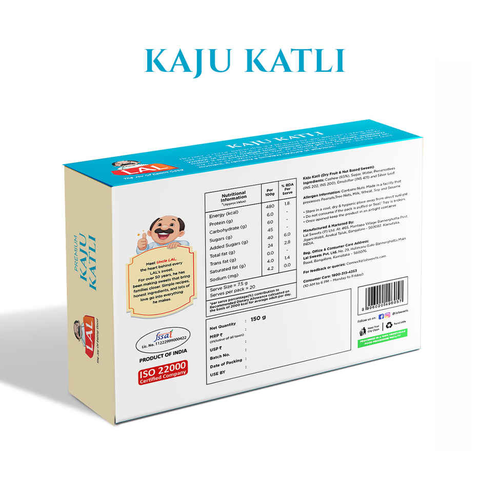 Lal 65% Cashew Premium Kaju Katli