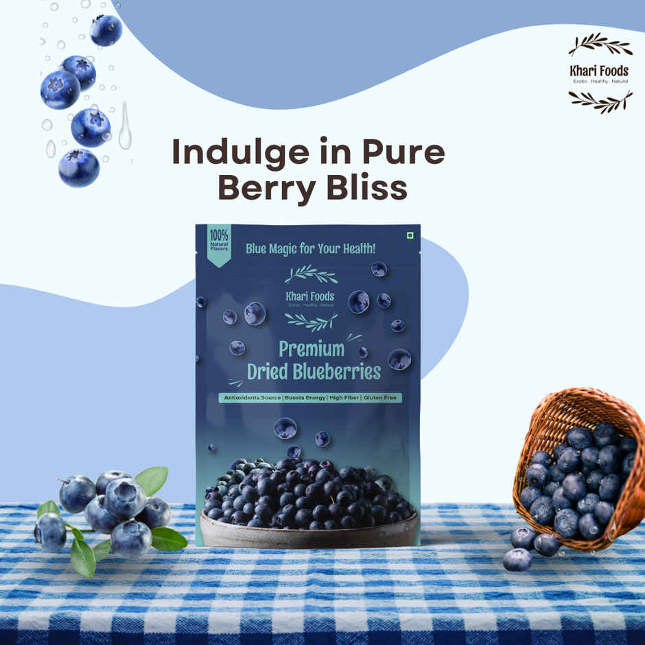 Khari Foods Premium Blueberries Dried | Antioxidants Rich | Sweet & Delicious