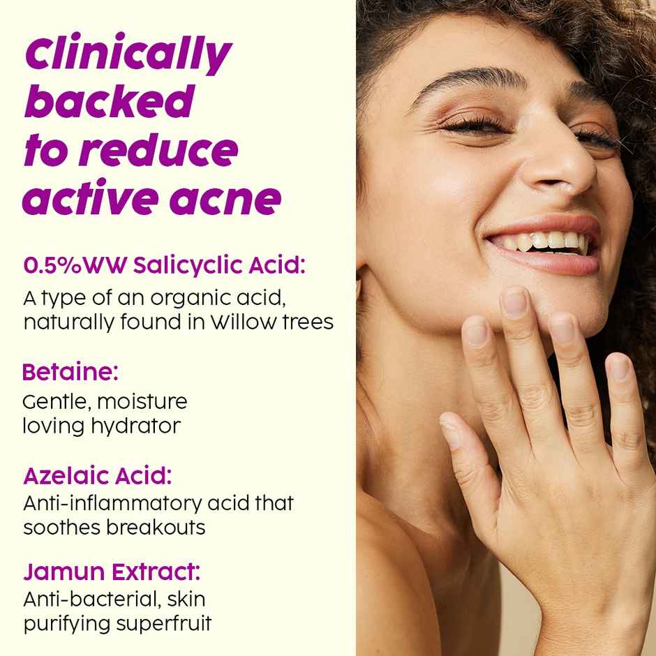 Plix The Plant Fix Jamun Salicylic Acid Cleanser Gel For Active Acne | For Oily - Acne Prone Skin Combo