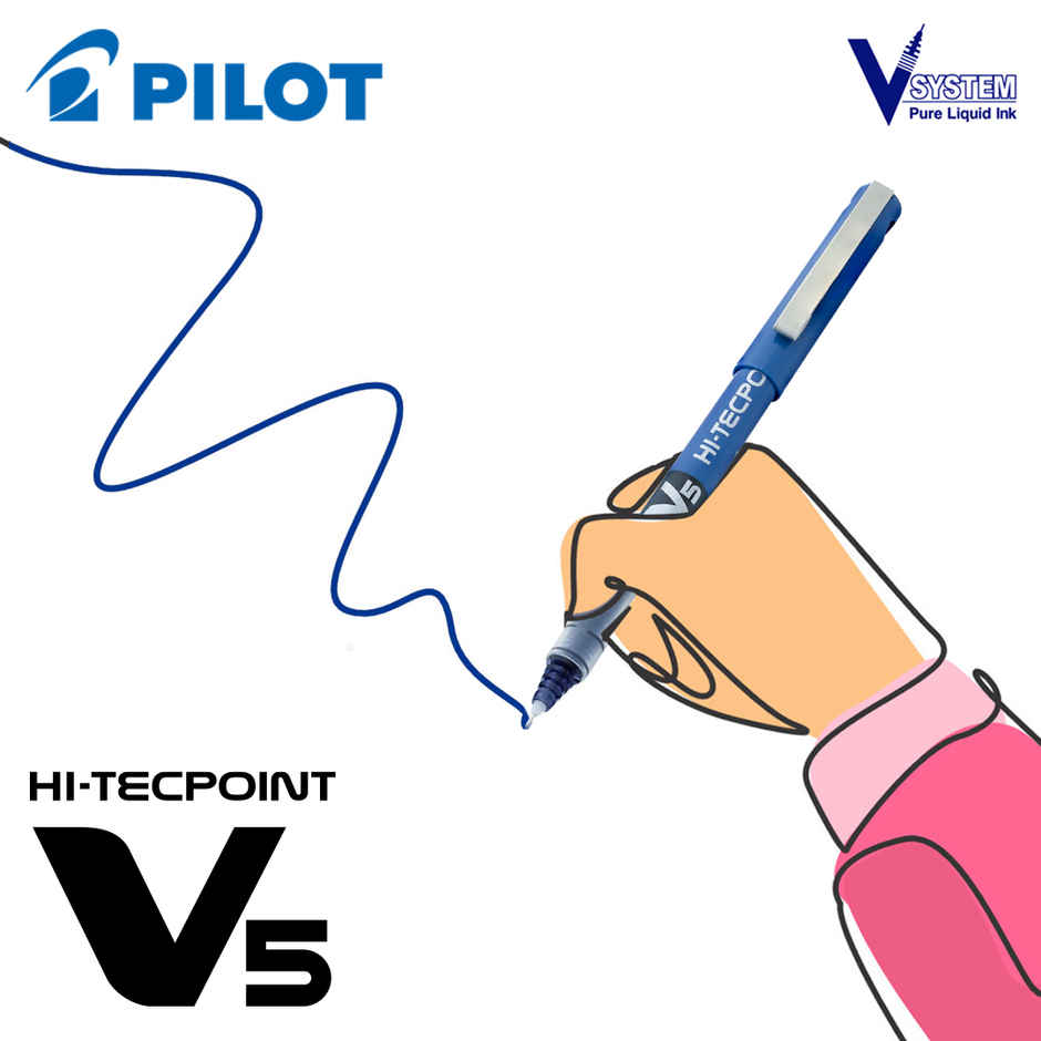 Pilot V5 Roller Pen (Blue) -2 Pieces