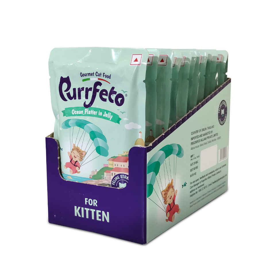 Purrfeto Wet Cat food Oceanfish recipe in Jelly | Kitten | Pack of 12