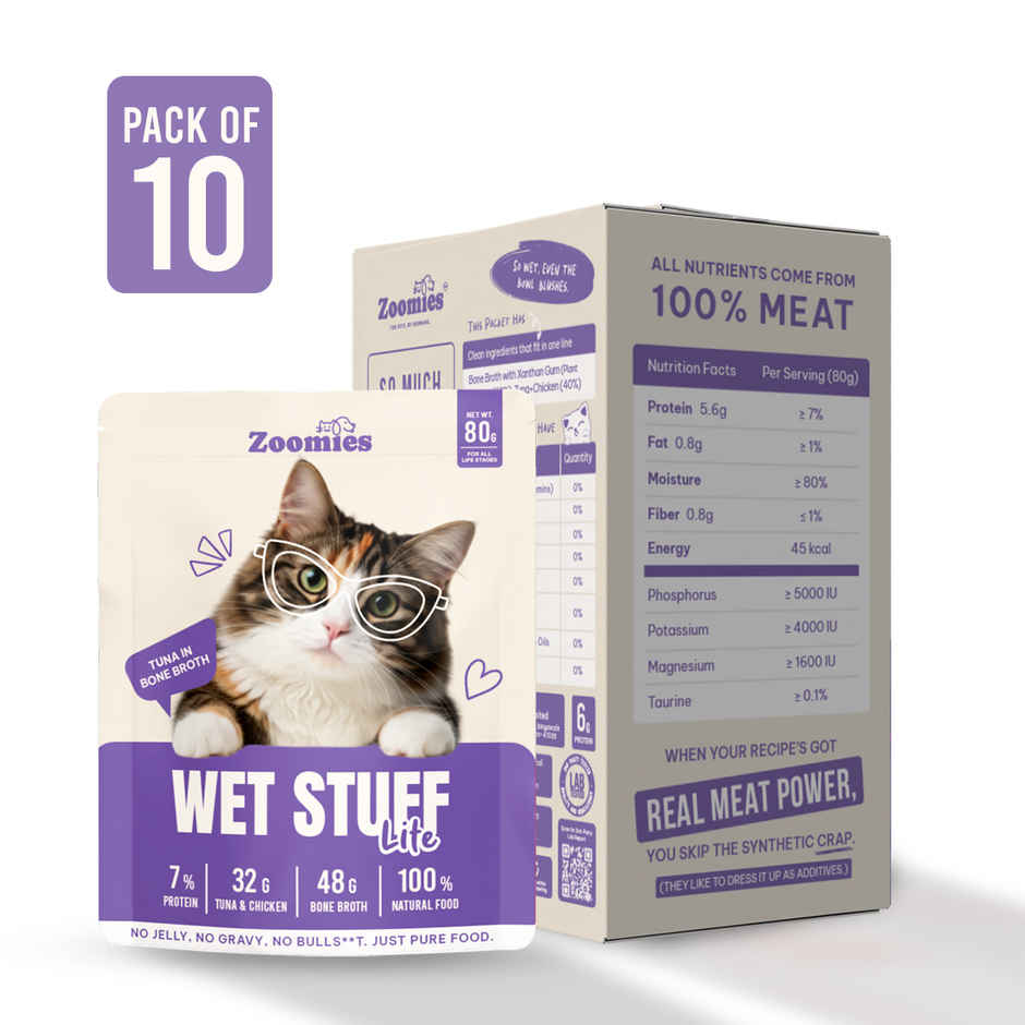 Zoomies Wet Stuff Lite Tuna in Bone Broth Cat Wet Food