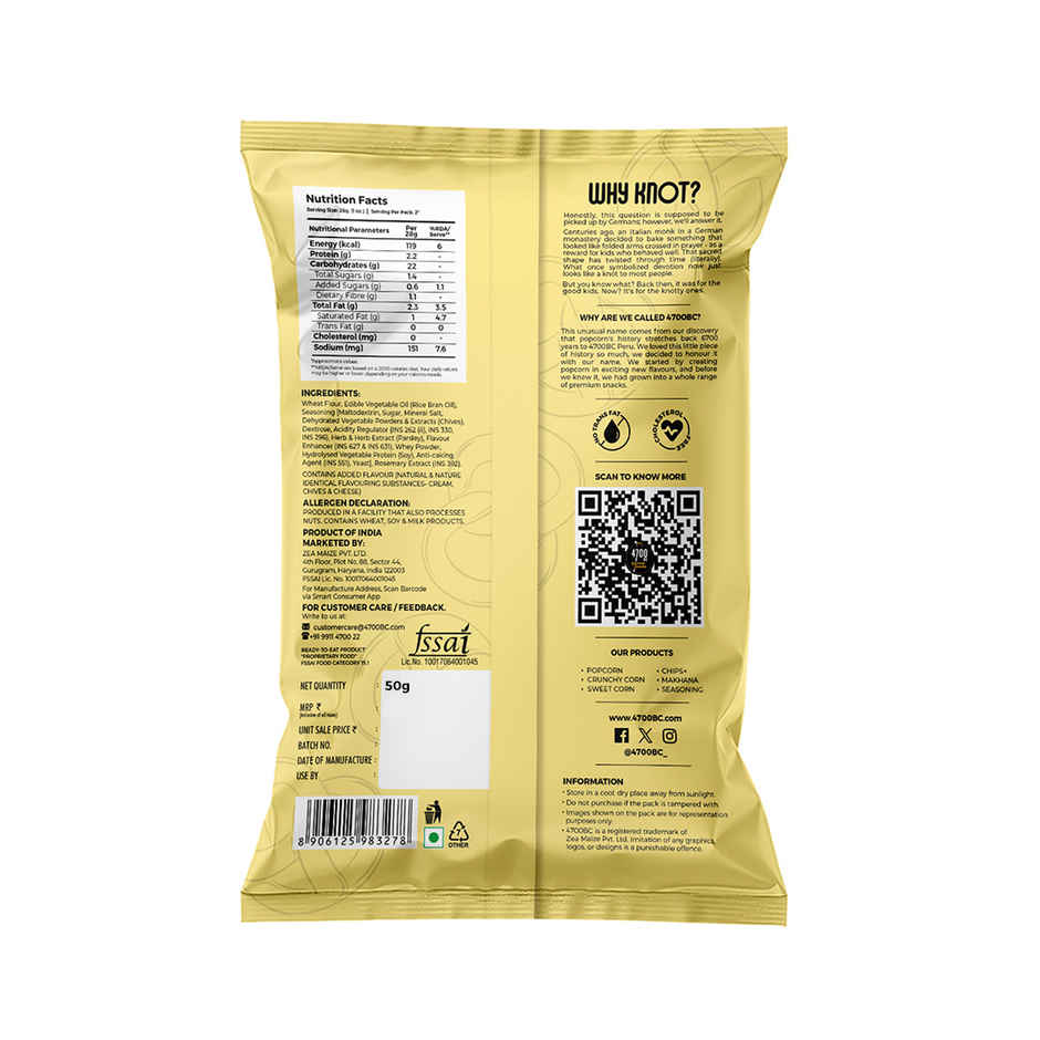 4700BC Sour Cream & Chives Pretzel | No Palm Oil