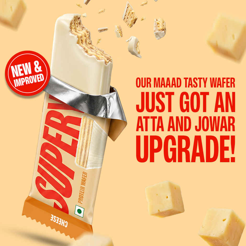 SuperYou 10g Protein Wafer Bar - Cheese (Made with Atta & Jowar. No Added Sugar. No Trans Fat.)