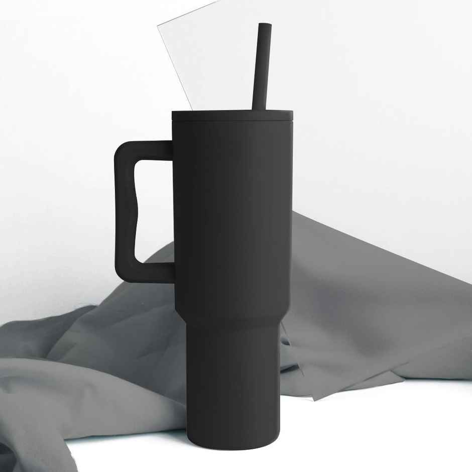Kixa 1.2 L Insulated and Leakproof Oasis Tumbler With Lid And Straw | Midnight