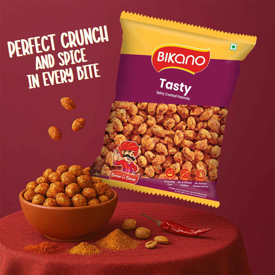 Bikano Tasty Spicy Crunchy & Roasted Snack | Premium Nutty Delight with Rich Spices