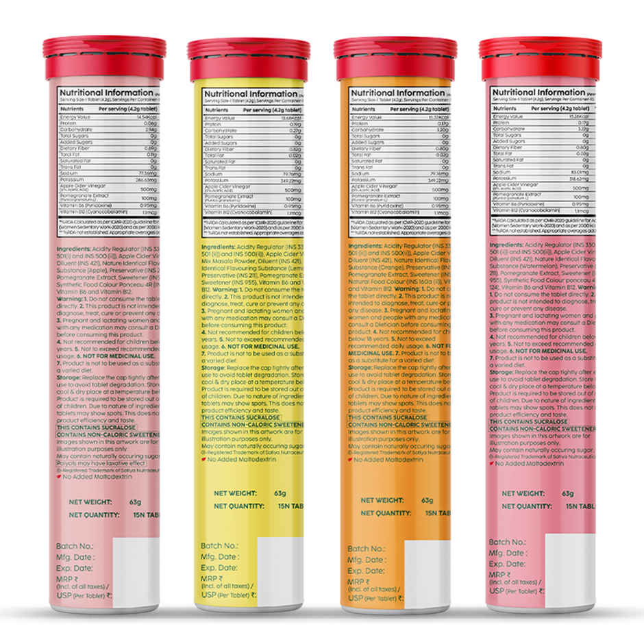 Plix The Plant Fix Apple Cider Vinegar | Multi-flavour (Pack of 4)