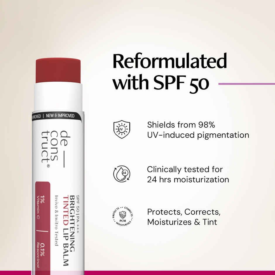 Deconstruct Tinted Brightening Lip Balm SPF 50 | In-Vivo Tested